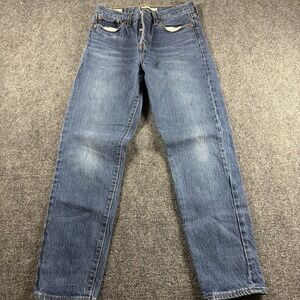 Levis Premium Women's 28 Wedgie Icon Dark Blue Denim Jean High Rise Button Fly